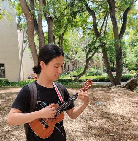 me playing ukulele